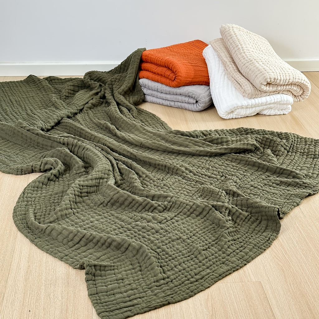 CLOUDNEST – Couverture en gaze de coton ultra-respirante à 6 couches pour un confort toute l'année