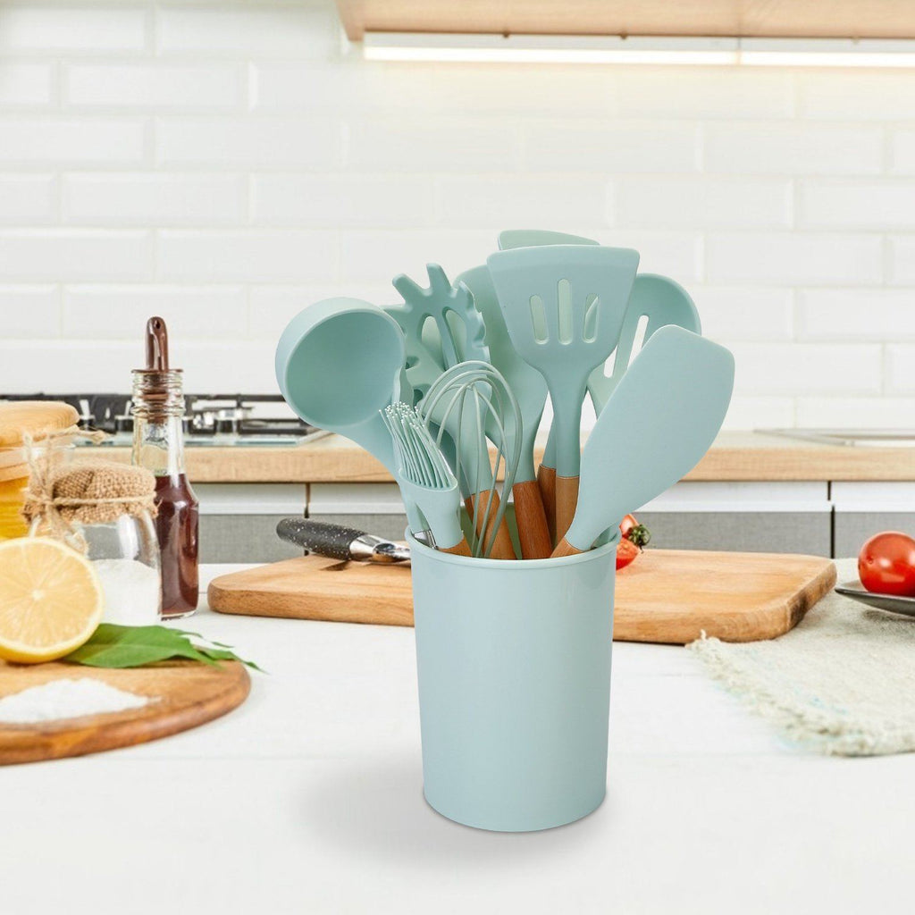 Ensemble d'ustensiles de cuisine en silicone de 11 pièces