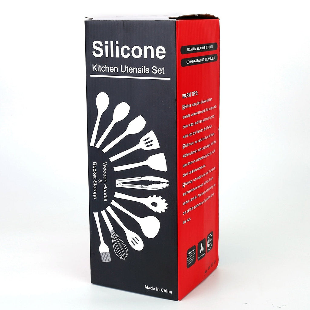 Ensemble d'ustensiles de cuisine en silicone de 11 pièces