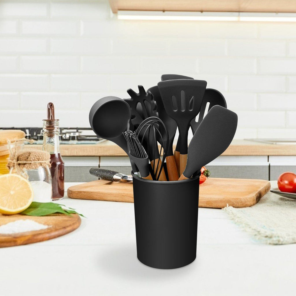 Ensemble d'ustensiles de cuisine en silicone de 11 pièces