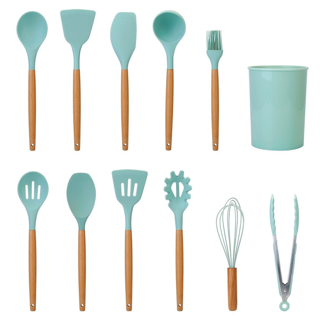 Ensemble d'ustensiles de cuisine en silicone de 11 pièces