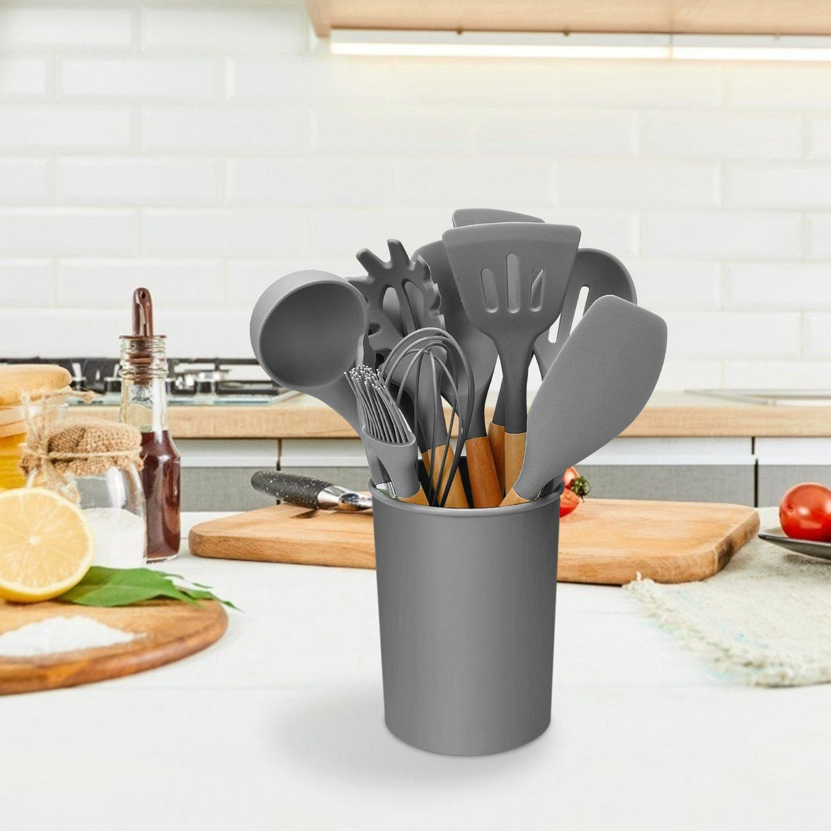 Ensemble d'ustensiles de cuisine en silicone de 11 pièces