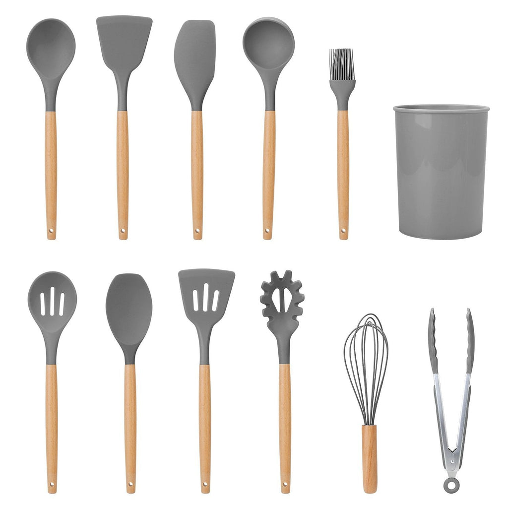 Ensemble d'ustensiles de cuisine en silicone de 11 pièces