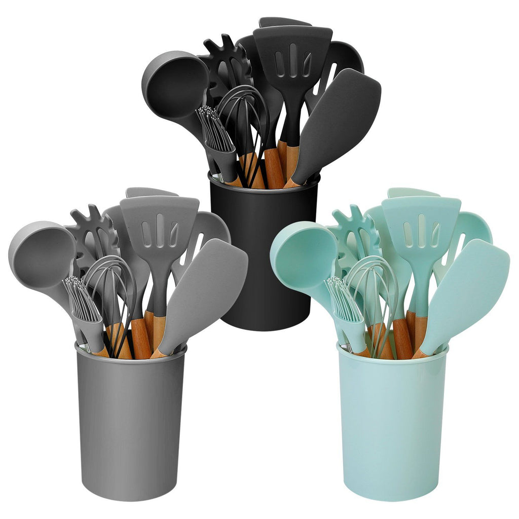 Ensemble d'ustensiles de cuisine en silicone de 11 pièces
