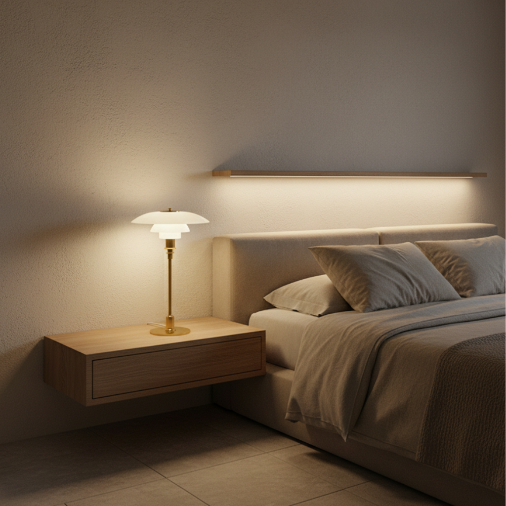 Lampe de Table en Verre de Style Scandinave - Éclairage Minimaliste LED de Chevet et de Bureau