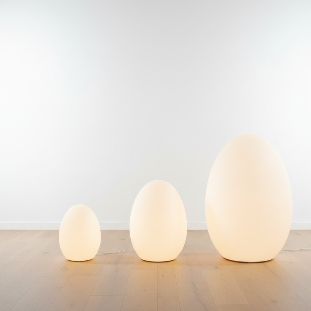 SolStone | Lampe de sol sculpturale œuf moderne minimaliste pour salon