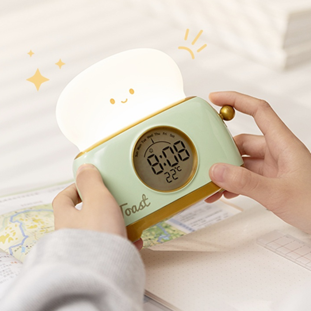 Réveil Numérique Toastie avec Veilleuse et Affichage de Température pour Enfants