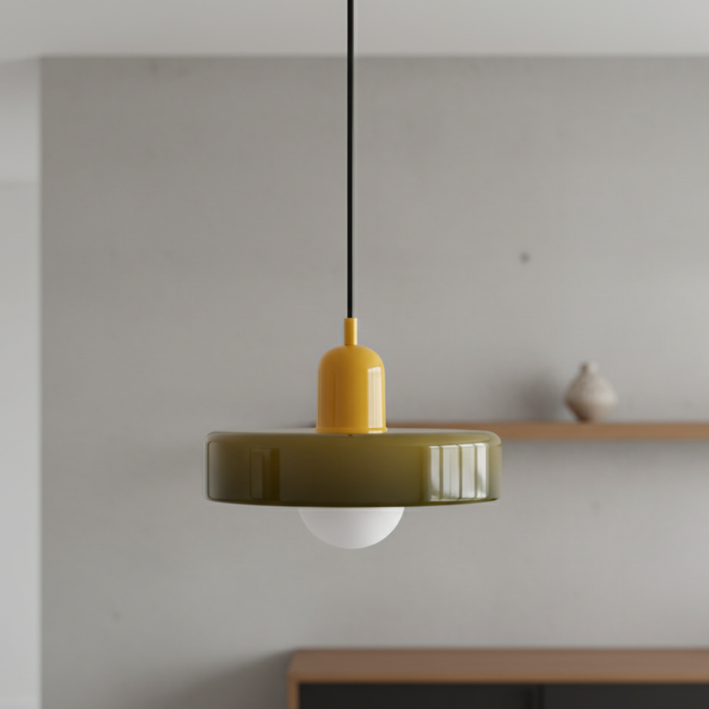 Luminaire en Verre Inspiré du Bauhaus – Éclairage Suspendu Moderne pour Cuisine