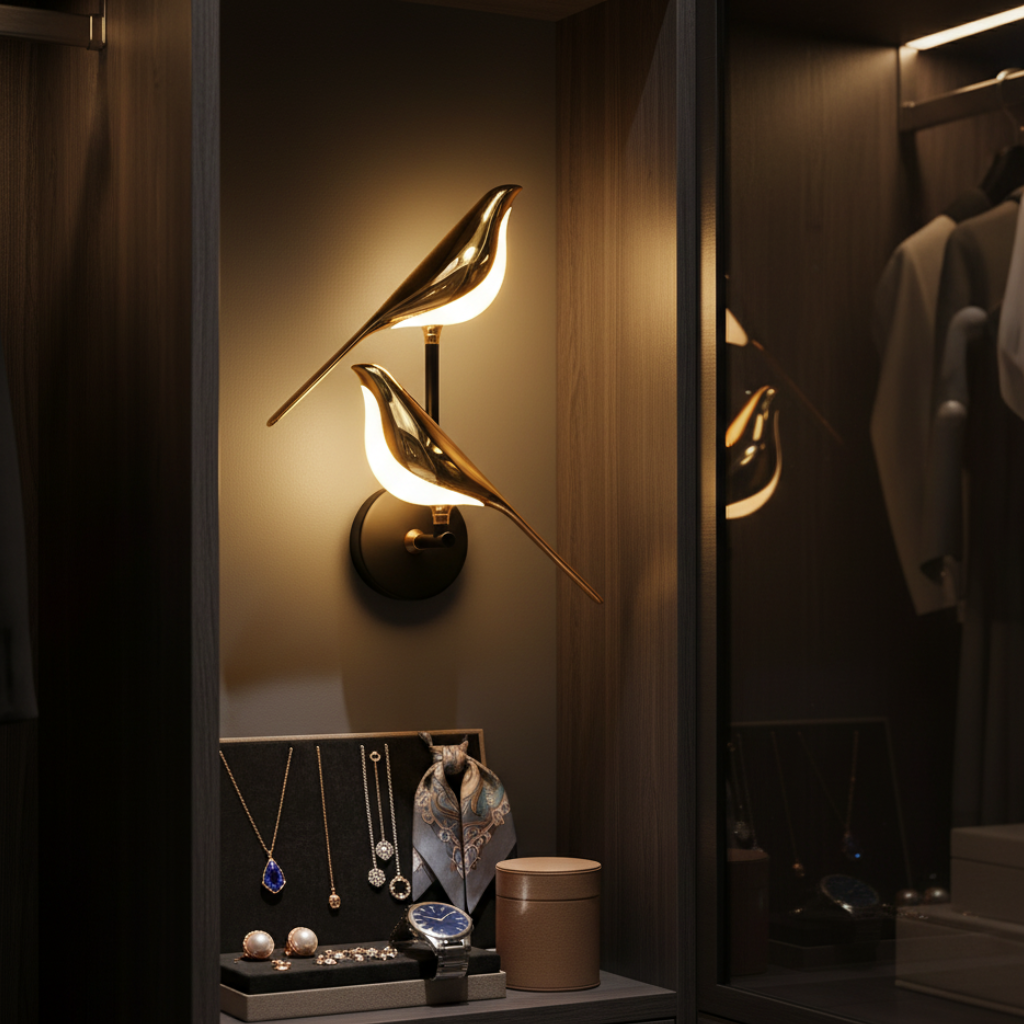 Applique Murale LED Design Oiseau Élégant - Lampe Murale Décorative pour Salon et Chambre