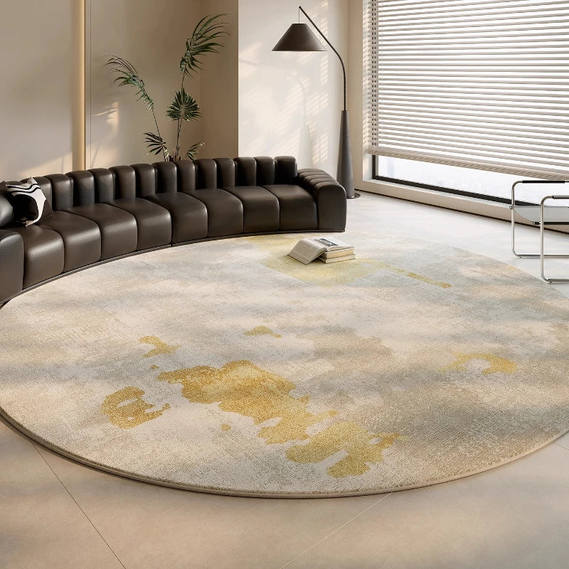 Marcello - Tapis rond en peluche luxueux de style italien pour le salon