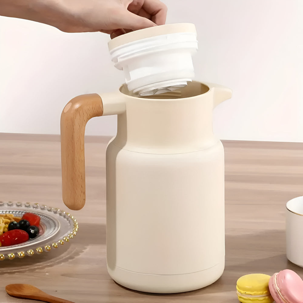 Carafe Thermique Classique avec Poignée en Bois