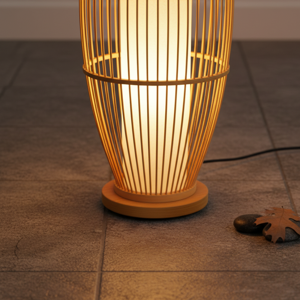 BambooGlow | Élégante lampe de table et de sol moderne éco-responsable pour le salon