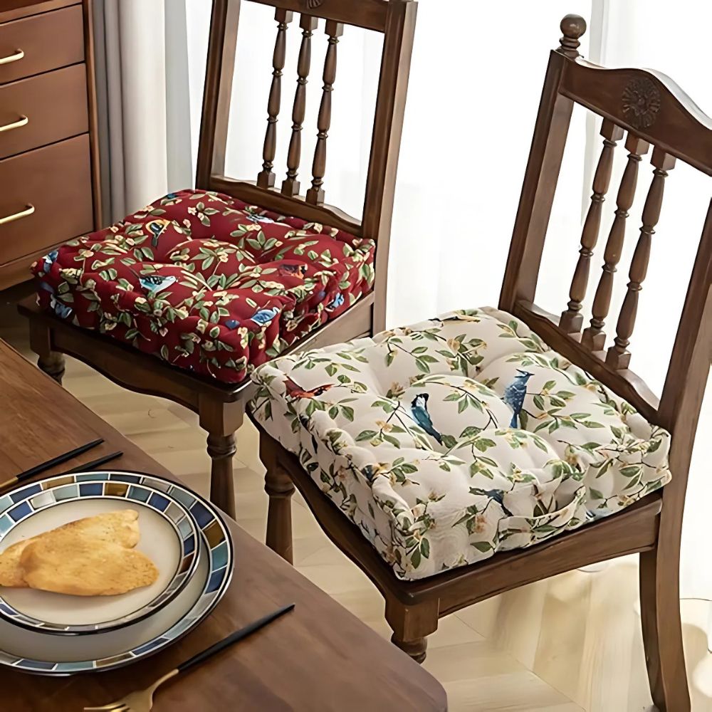 Coussin Feuille Oiseau Fantaisie