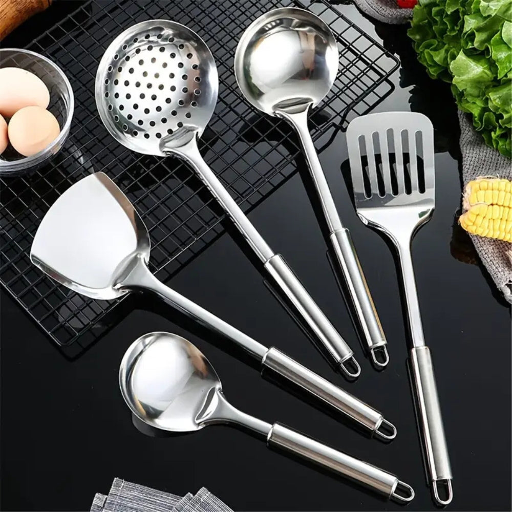 Skanto | Ustensiles de Cuisine en Acier Inoxydable Premium | Ensemble de 5 pièces