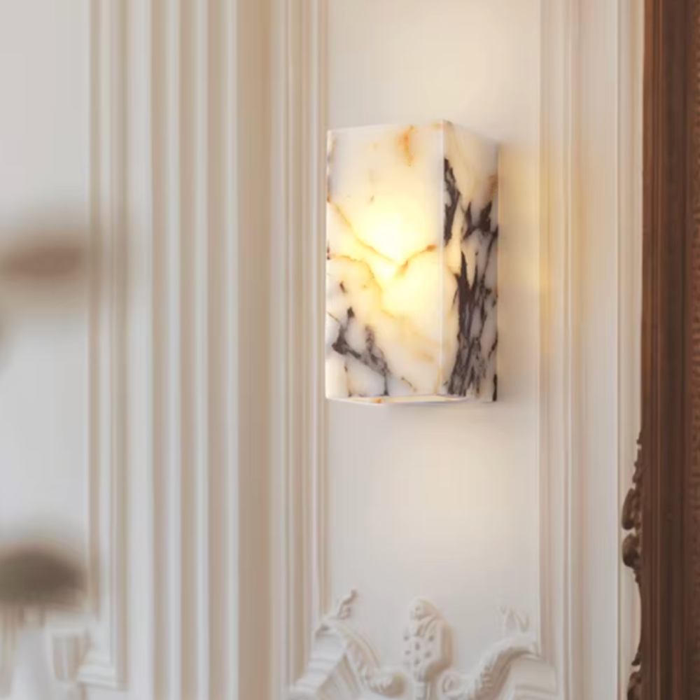 Applique Murale en Marbre Scandinave - Applique en Marbre Naturel avec LED Intégrée