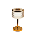 Lampe de table à anneau LED en or – design élégant avec abat-jour à plusieurs couches