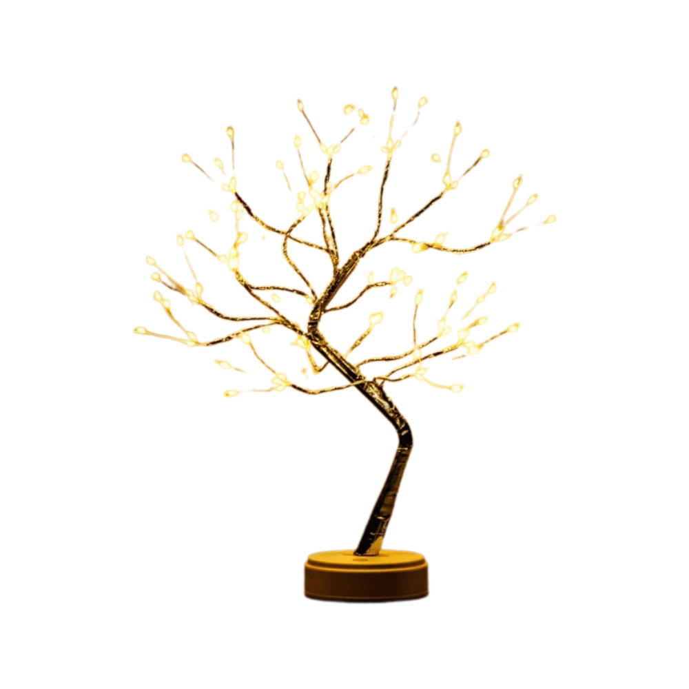 Lampe en bois LED faite à la main – lampe décorative avec 108 lumières LED