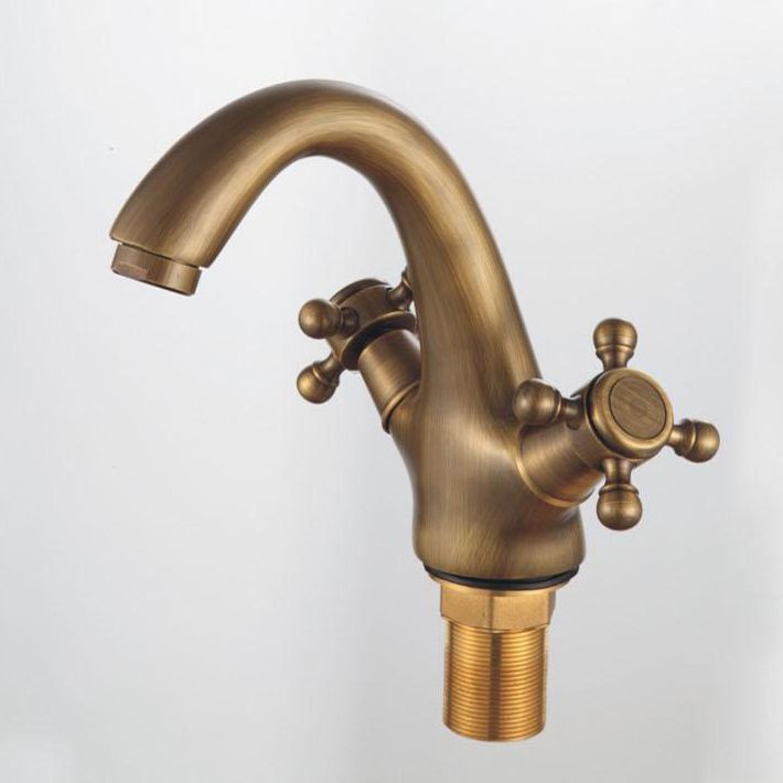 Robinet de lavabo industriel avec poignée en croix double – Construction en laiton