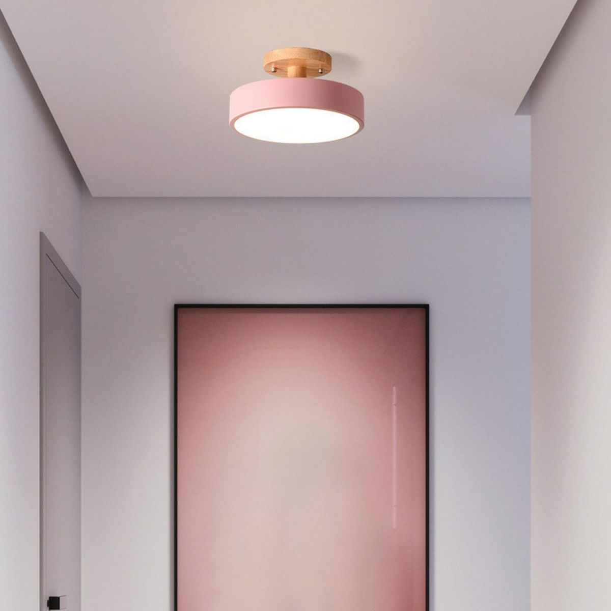 Nörd – Plafonnier Scandinave avec Base en Bois & Design Pastel Doux