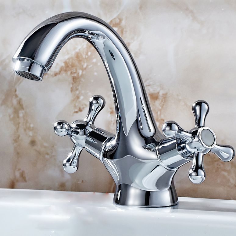 Robinet de lavabo industriel avec poignée en croix double – Construction en laiton