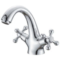 Robinet de lavabo industriel avec poignée en croix double – Construction en laiton