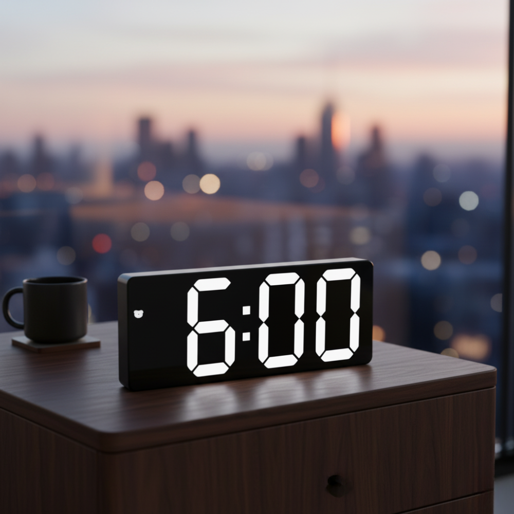 NovaClock - Réveil numérique avec affichage LED de l'heure et de la température pour la chambre
