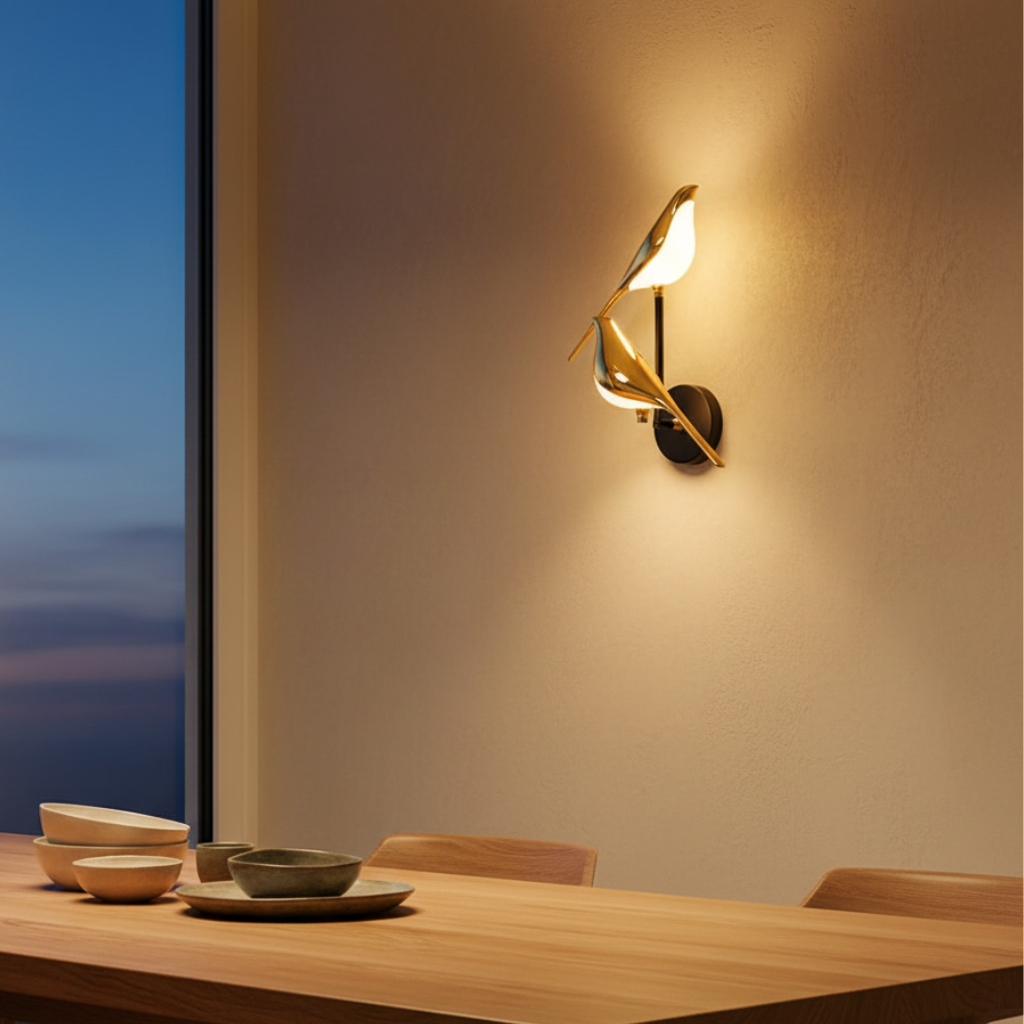 Applique Murale LED Design Oiseau Élégant - Lampe Murale Décorative pour Salon et Chambre