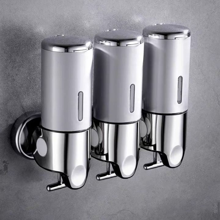 Distributeur de savon mural | Acier inoxydable & ABS | Design moderne | Gain de place & Rechargeable