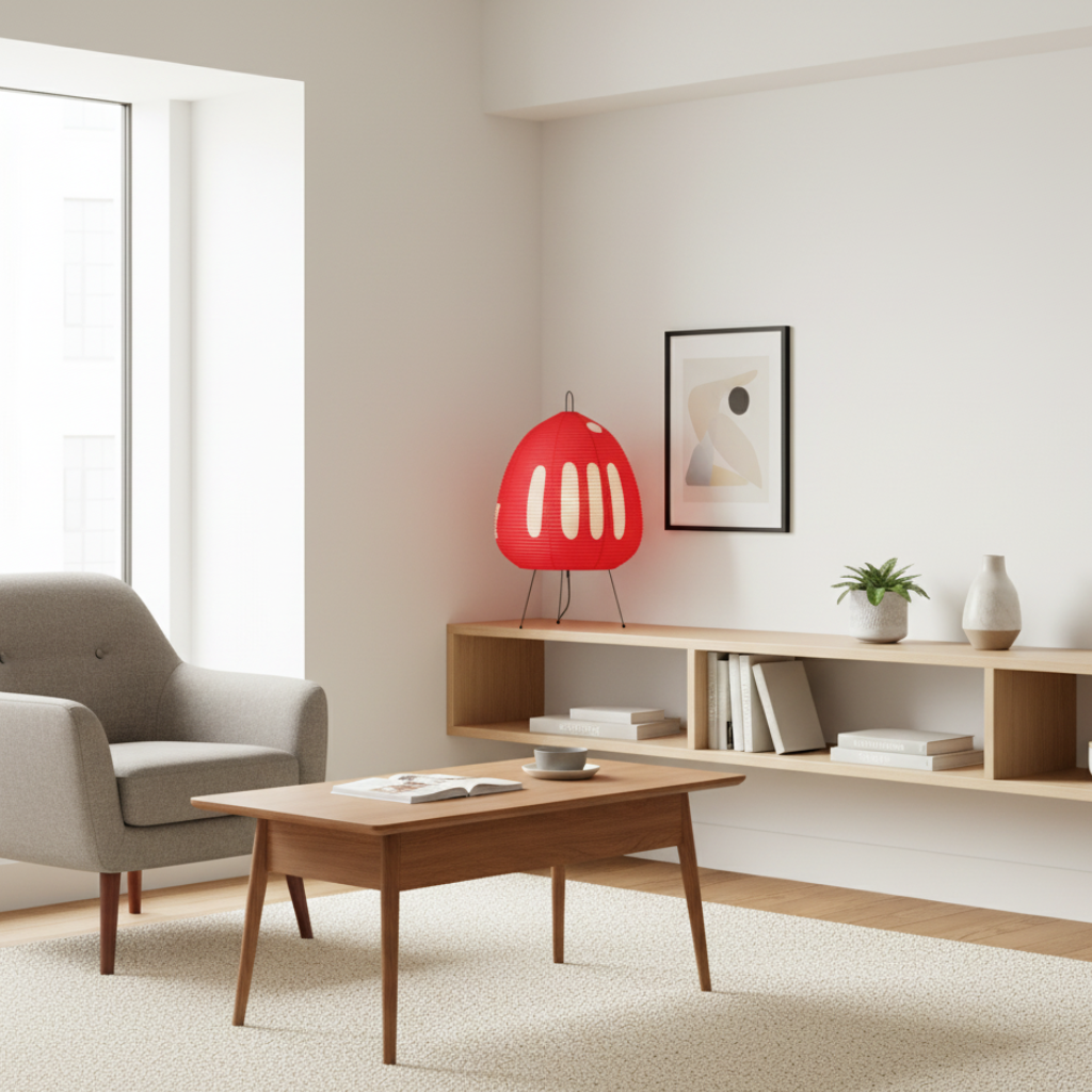 Yunari Haze - Lampe de sol et de table en papier de riz Wabi-Sabi pour une ambiance chaleureuse