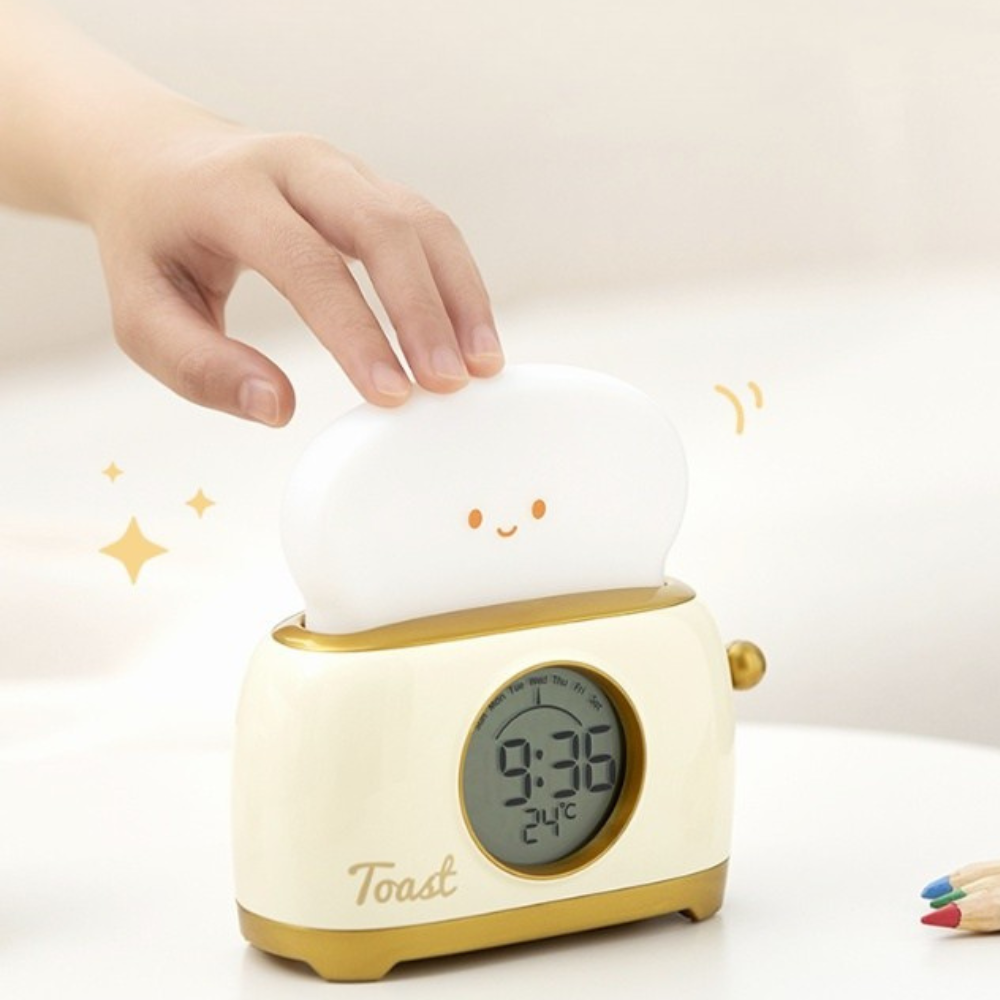 Réveil Numérique Toastie avec Veilleuse et Affichage de Température pour Enfants