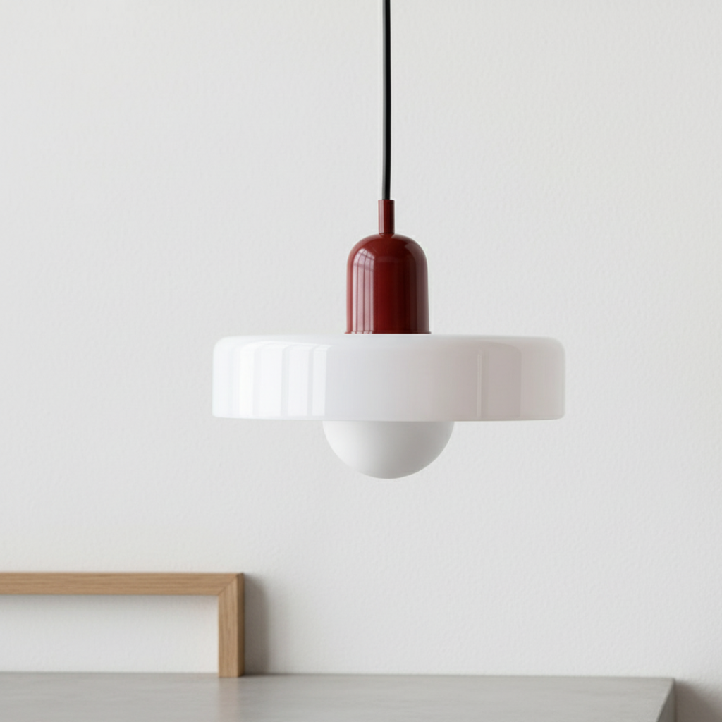 Luminaire en Verre Inspiré du Bauhaus – Éclairage Suspendu Moderne pour Cuisine