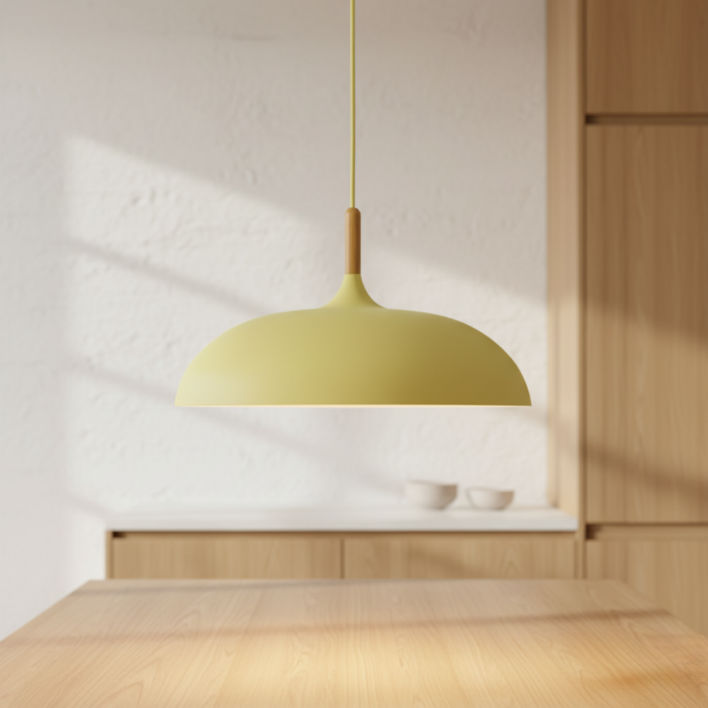 Lustre Haft - Éclairage de Cuisine Scandinave avec Bois et Fer