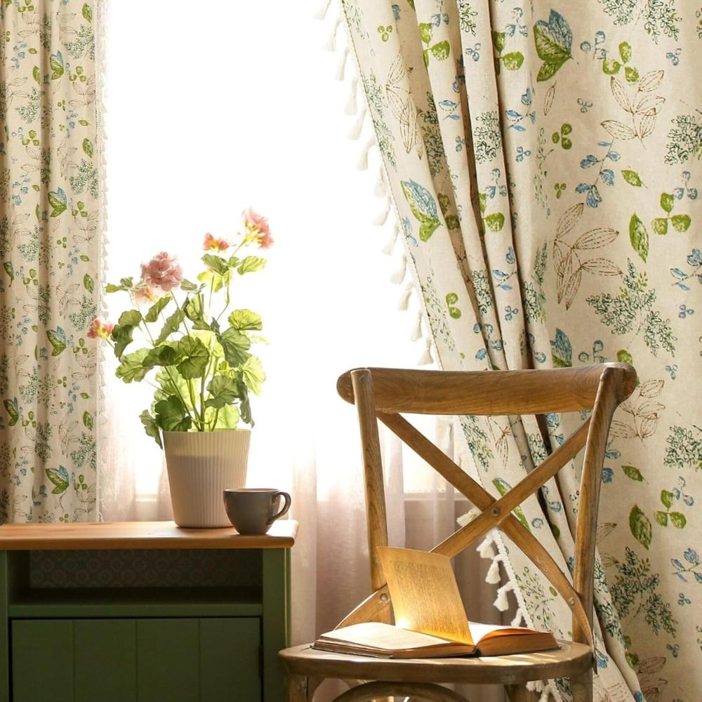 Rideaux en Voile de Fleurs Sauvages