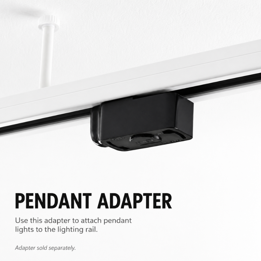 Rail d'éclairage suspendu rotatif 360° pour lampes suspendues et projecteurs