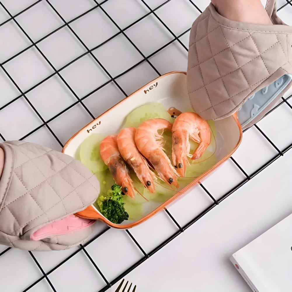 Gants de Cuisine Isolants en Silicone Matelassés
