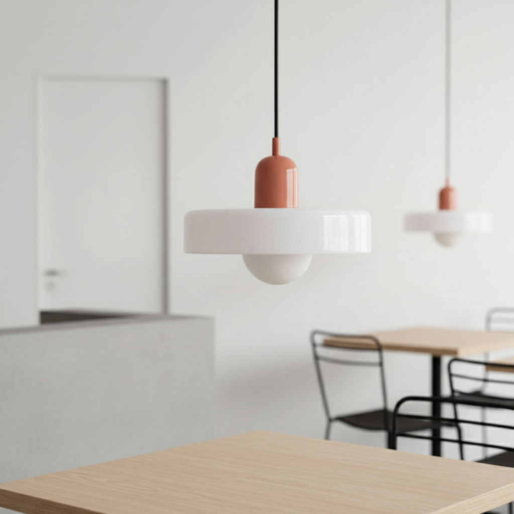 Luminaire en Verre Inspiré du Bauhaus – Éclairage Suspendu Moderne pour Cuisine
