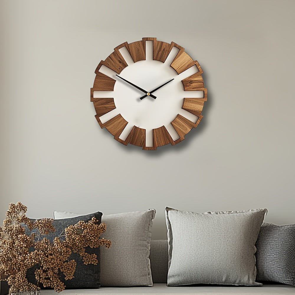 RUSTIQUE – Horloge Murale en Bois Classique pour Intérieurs Intemporels
