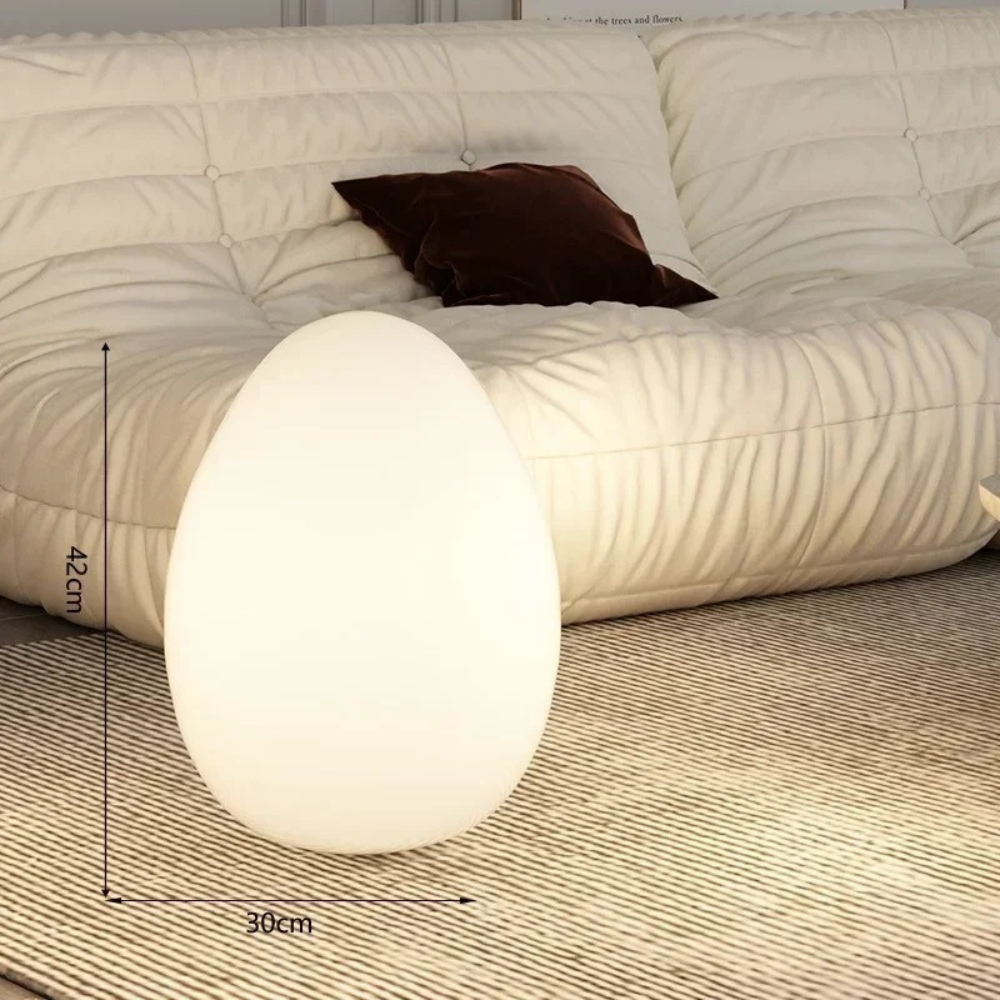 SolStone | Lampe de sol sculpturale œuf moderne minimaliste pour salon