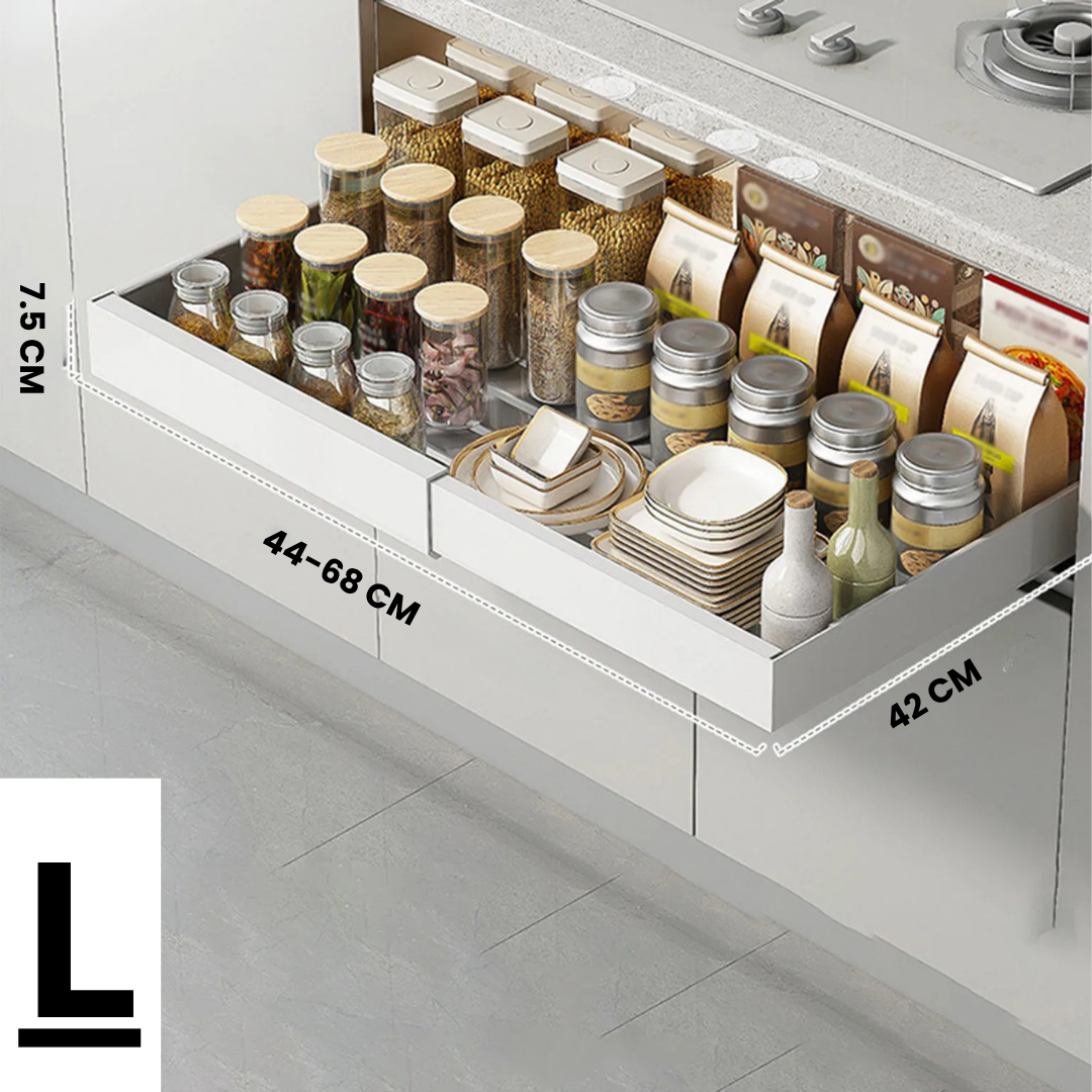Étagère de cuisine avec tiroir | Étagère extensible en acier gain de place