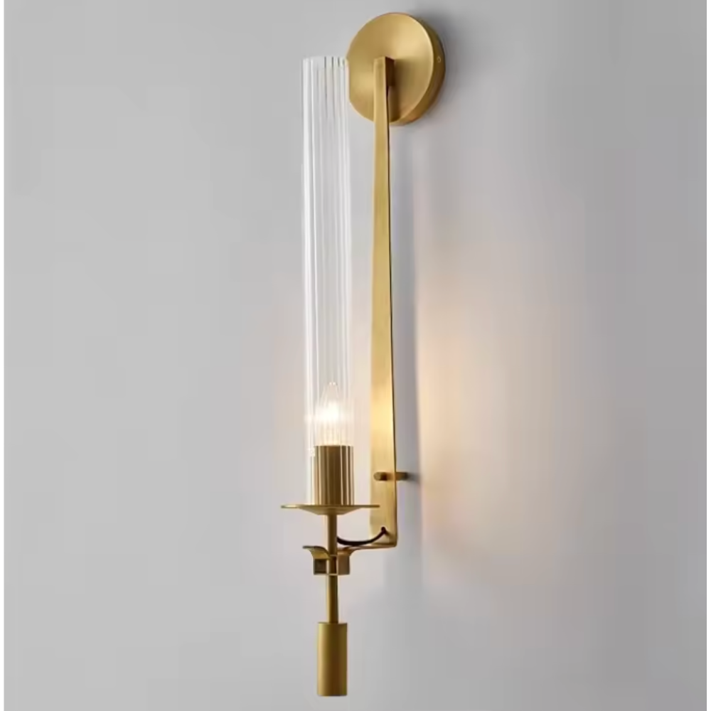 Applique Murale Moderne Clarion - Éclairage Élégant en Verre Flûté et Fer