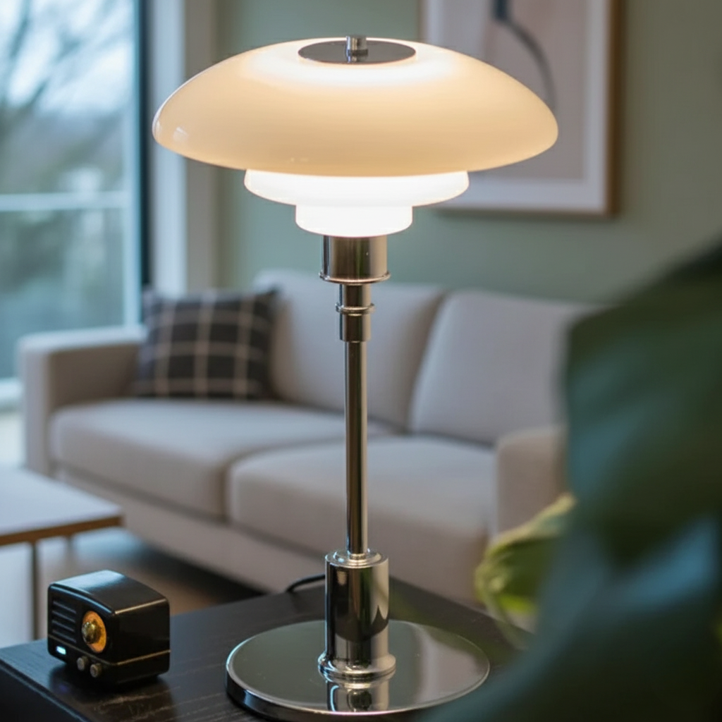 Lampe de Table en Verre de Style Scandinave - Éclairage Minimaliste LED de Chevet et de Bureau