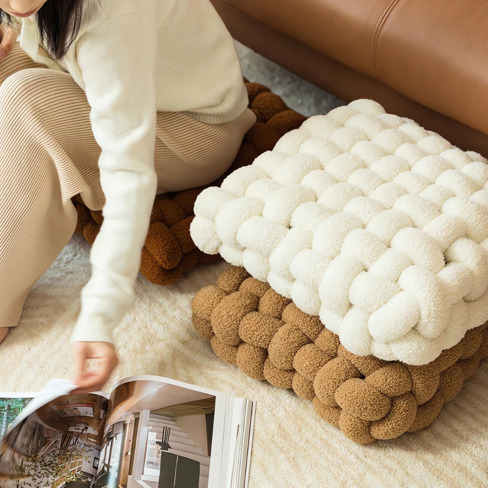 Coussin Boucle en Velours Tissé