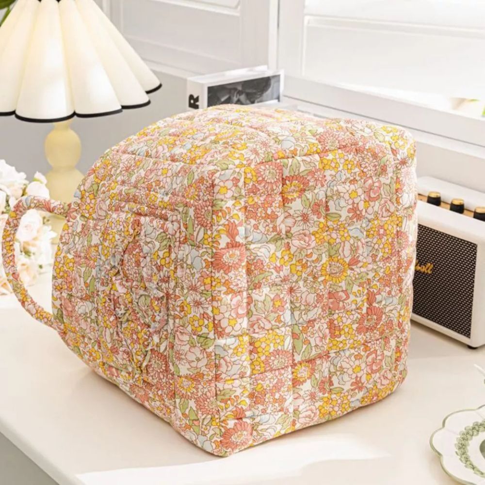 Panier de Rangement en Toile Florale Délicate