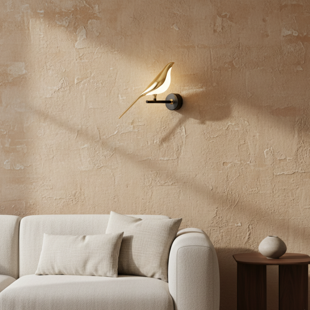 Applique Murale LED Design Oiseau Élégant - Lampe Murale Décorative pour Salon et Chambre