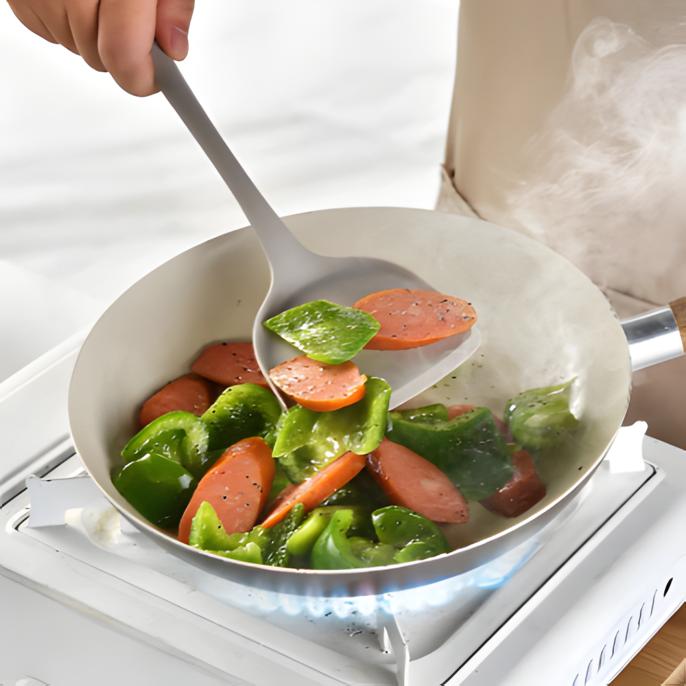 Ensemble d'ustensiles de cuisine en silicone de 15 pièces Khaki - Cuillères et spatules résistantes à la chaleur - Sûres pour les aliments et lavables au lave-vaisselle