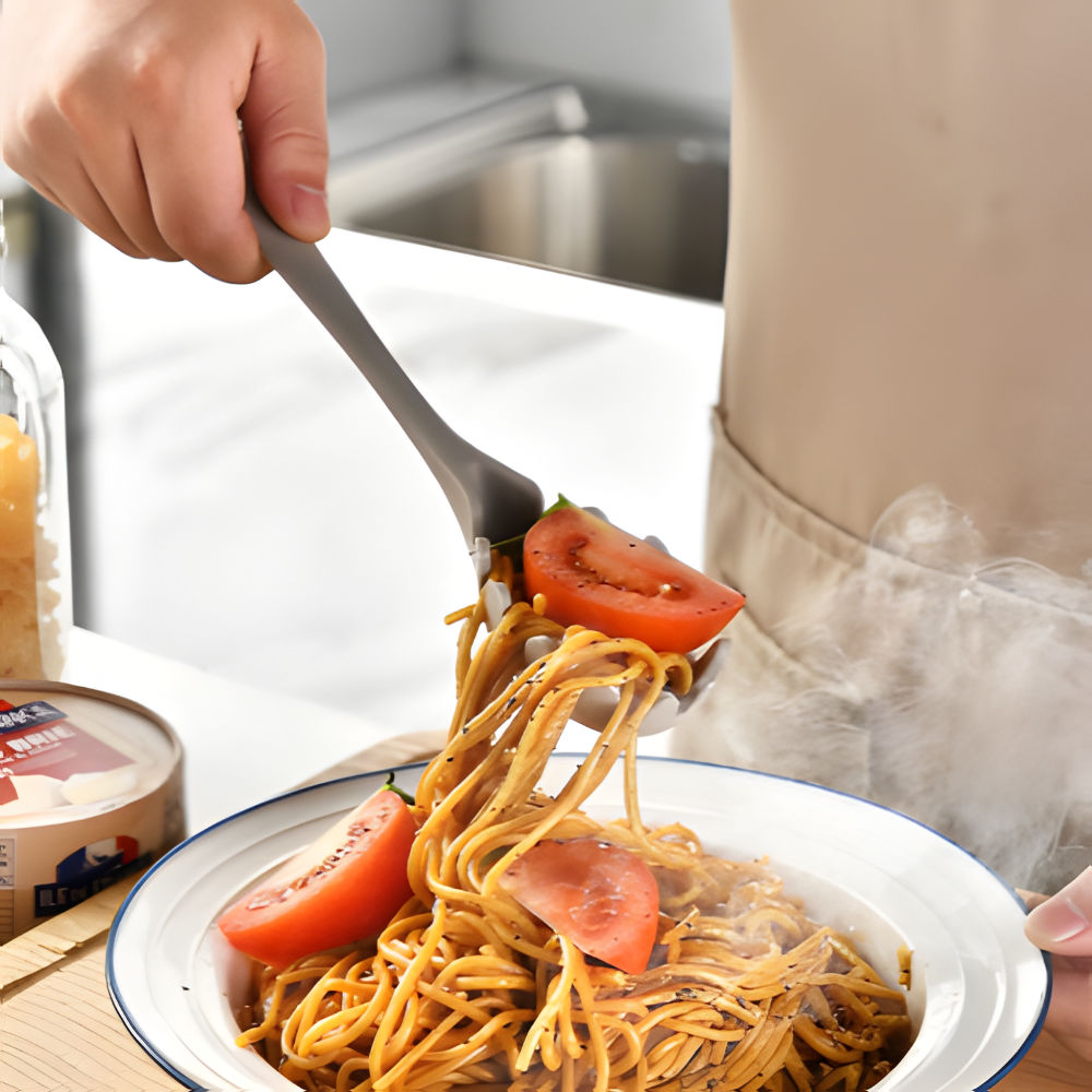 Ensemble d'ustensiles de cuisine en silicone de 15 pièces Khaki - Cuillères et spatules résistantes à la chaleur - Sûres pour les aliments et lavables au lave-vaisselle