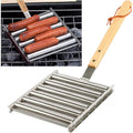 Grille à Hot Dog Rotative avec Poignée en Bois Détachable