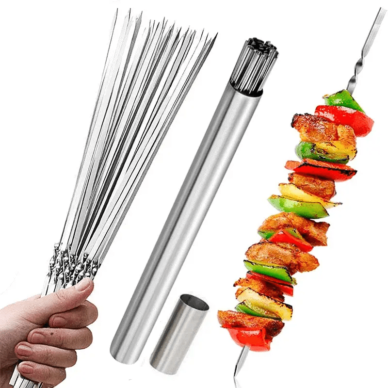 SKEWERTUBE – Ensemble de brochettes en acier inoxydable avec tube de rangement