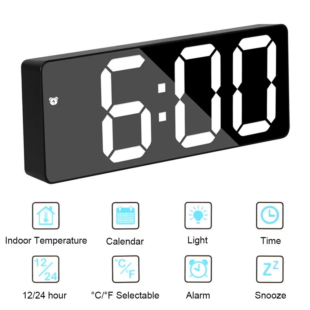 NovaClock - Réveil numérique avec affichage LED de l'heure et de la température pour la chambre