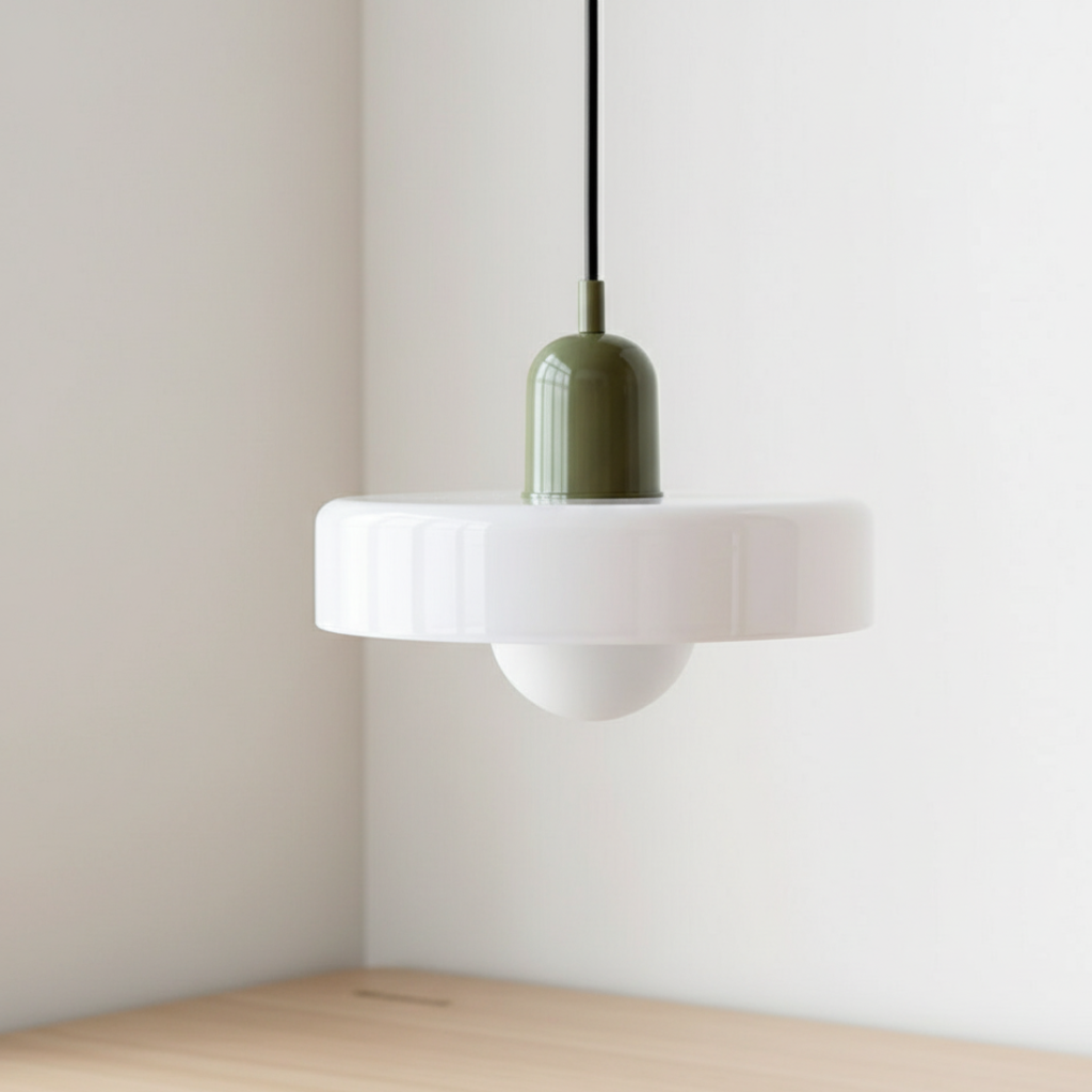 Luminaire en Verre Inspiré du Bauhaus – Éclairage Suspendu Moderne pour Cuisine